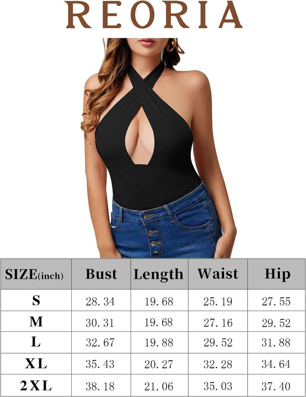 Mystique Cross Halter Bodysuits Tops - REORIA