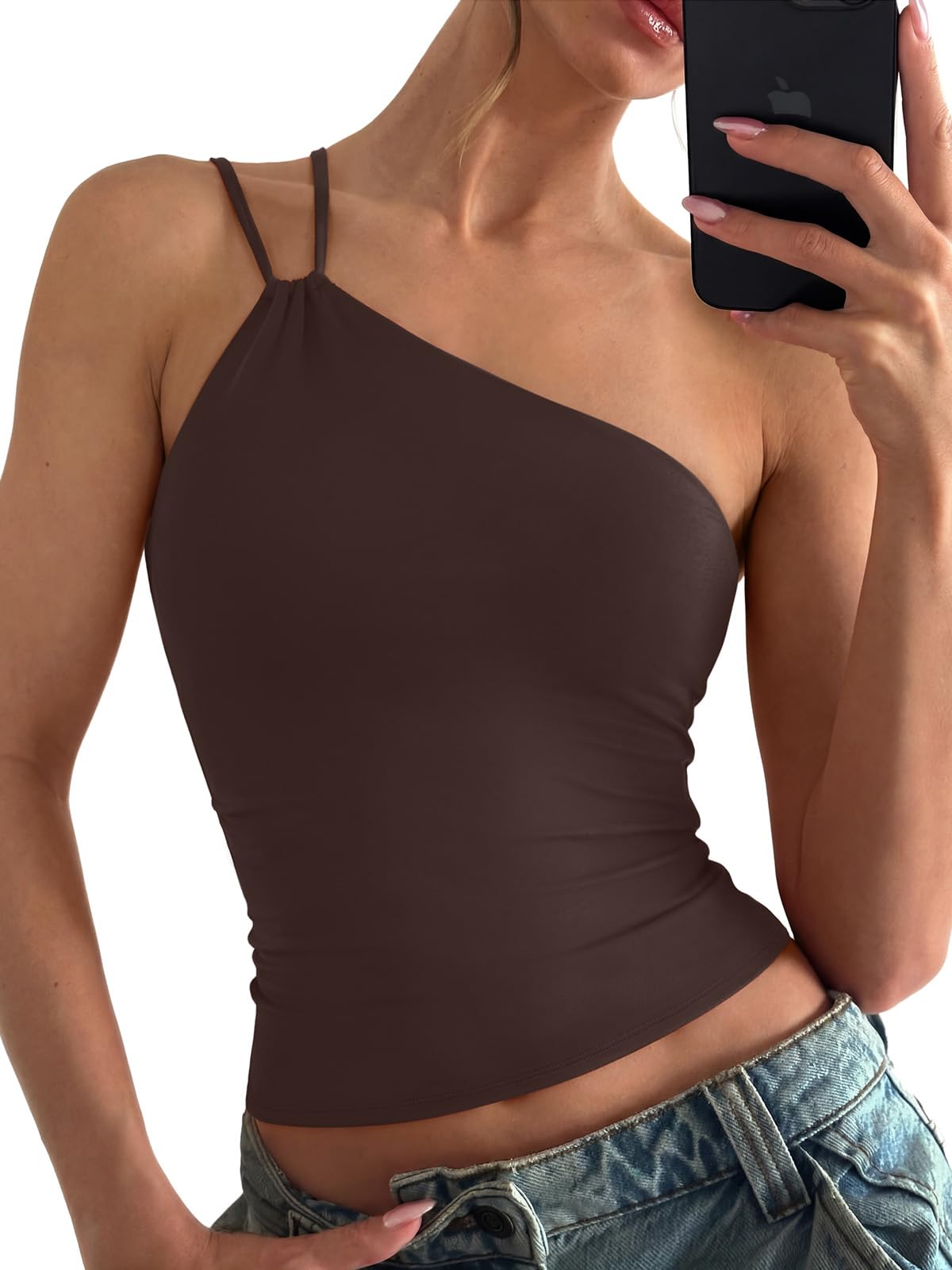 Summer Sleeveless One Shoulder Top