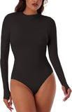 Refined Contour Ruched Bodysuit with Thumbholes - REORIA