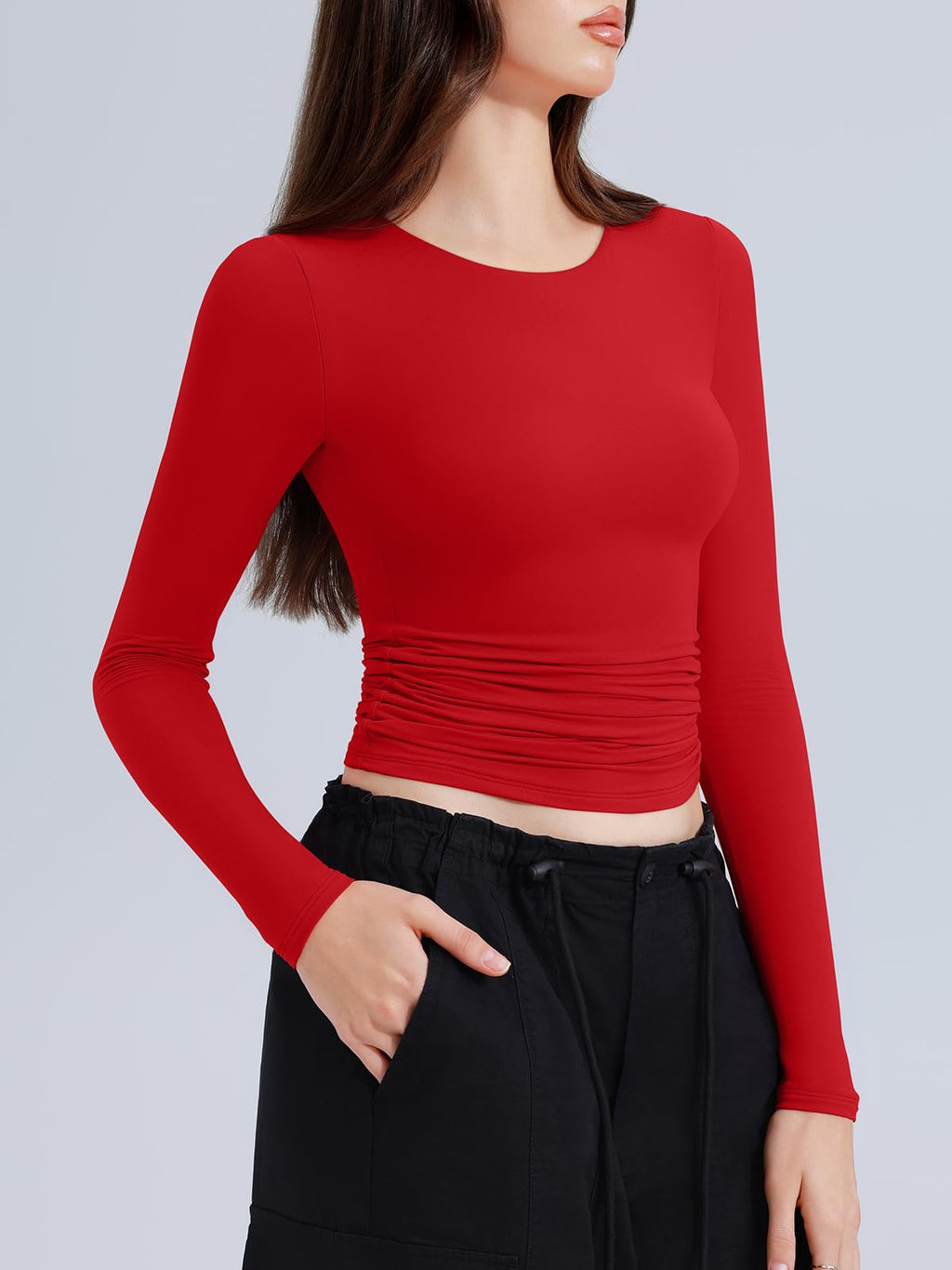 Long Sleeve Round Neck Slim Fitted Shirts