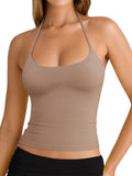 Sexy Halter Backless Double Lined Tank Top
