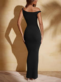 One Shoulder Sleeveless Maxi Dresses