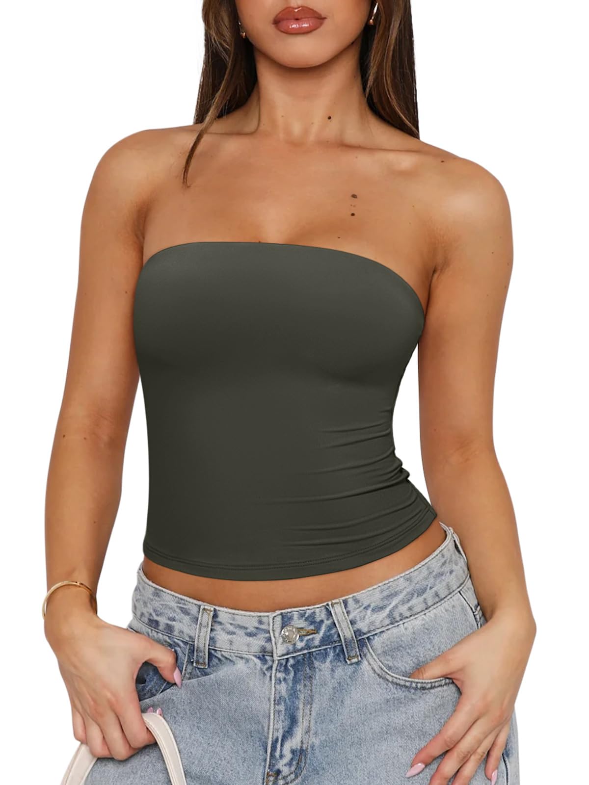 Strapless Double Lined Non-Slip Backless Tube Top