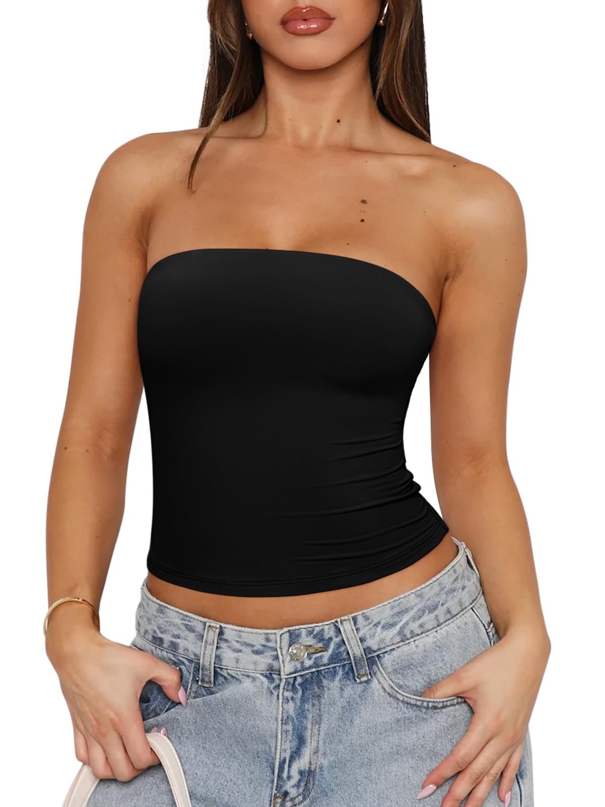 Strapless Double Lined Non-Slip Backless Tube Top
