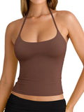 Sexy Halter Backless Double Lined Tank Top
