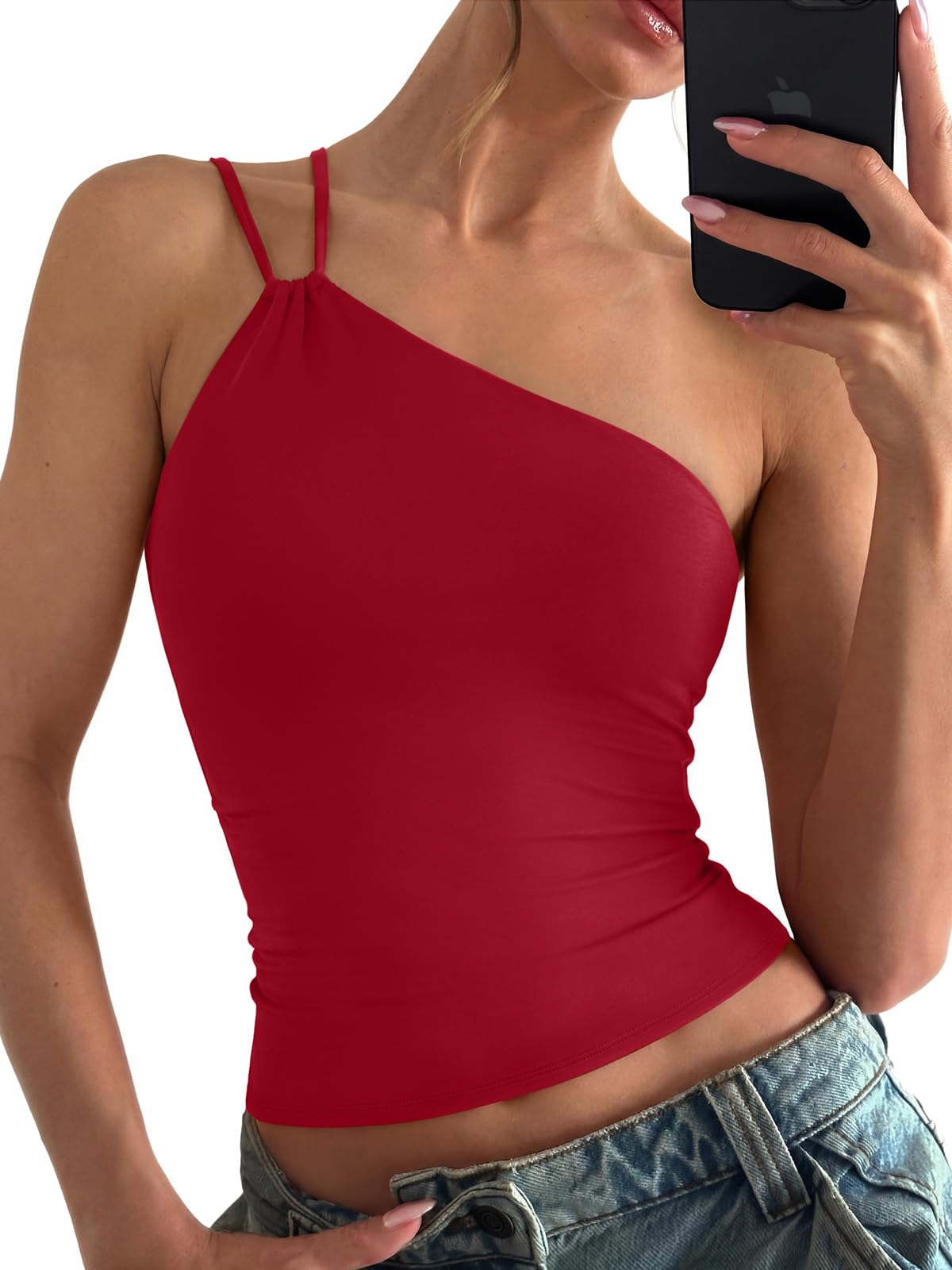 Summer Sleeveless One Shoulder Top