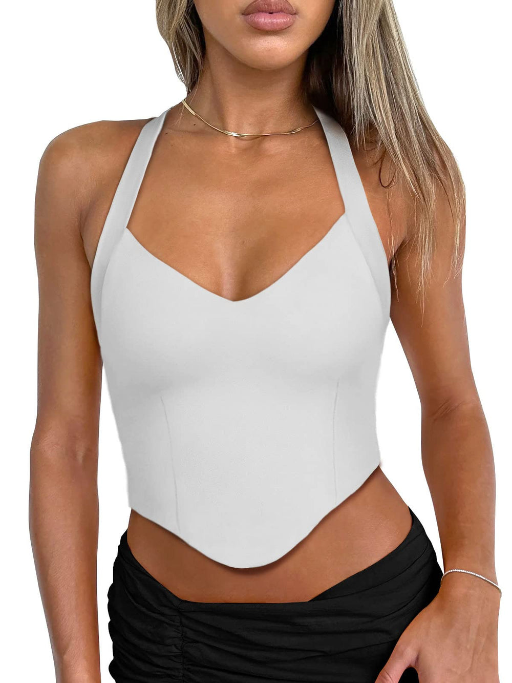 Radiant Poise Halter Corset Top - REORIA