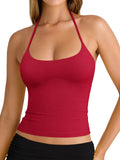 Sexy Halter Backless Double Lined Tank Top