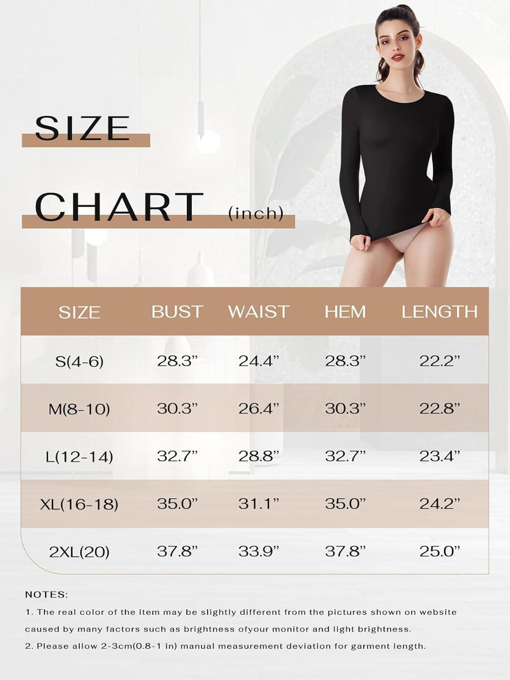 Round Neck Basics Y2K Tops Layering Slim Fitted Top - REORIA