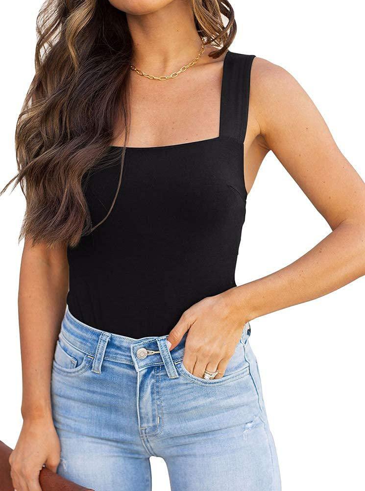 Tranquil Shores Square Neck Bodysuits Tops - REORIA