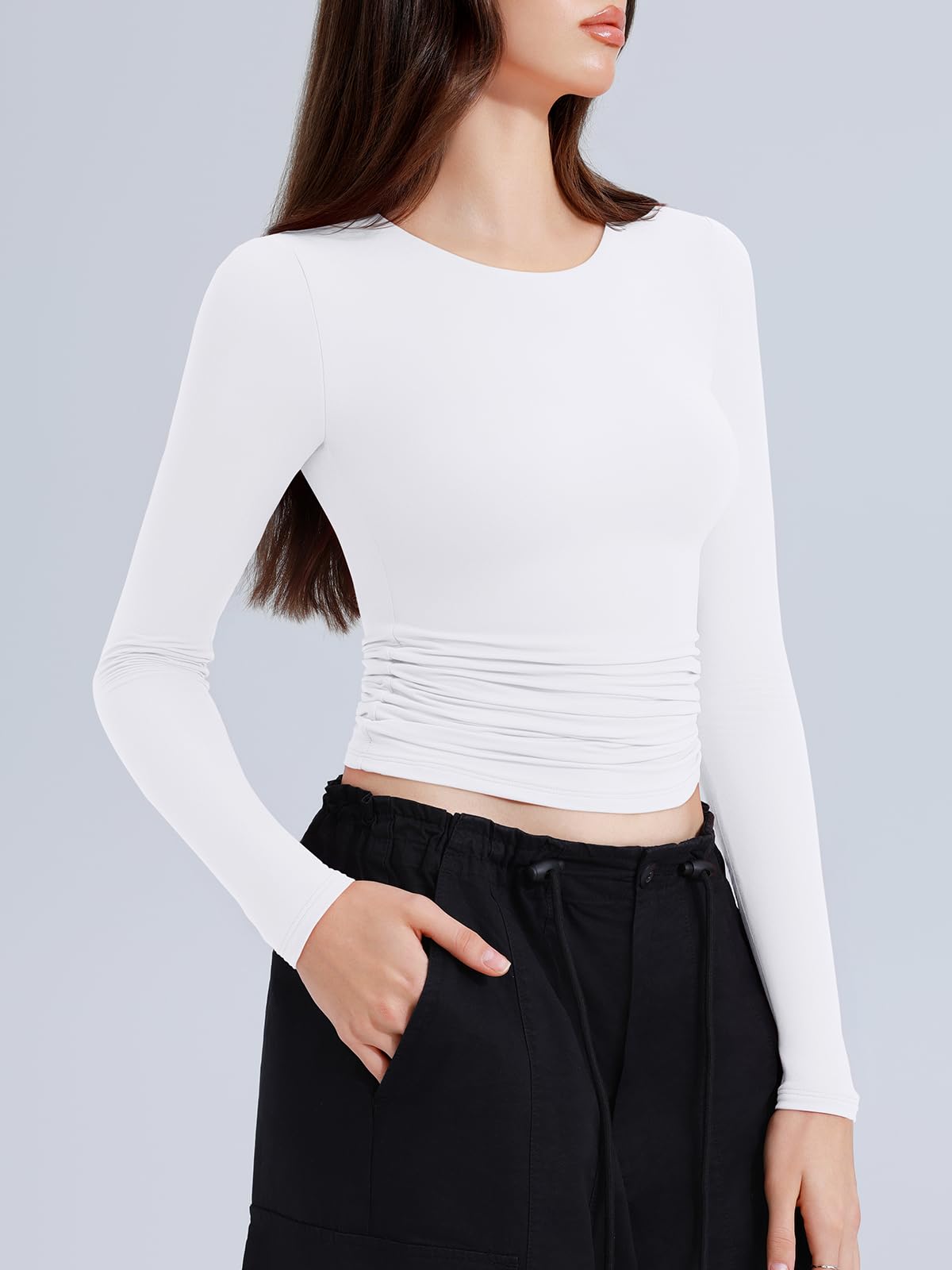 Long Sleeve Round Neck Slim Fitted Shirts