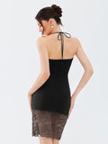 Strapless Lace Trim Bodycon Dress