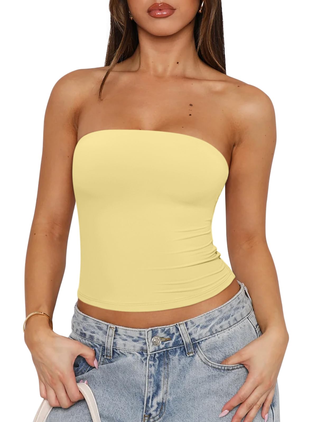 Strapless Double Lined Non-Slip Backless Tube Top