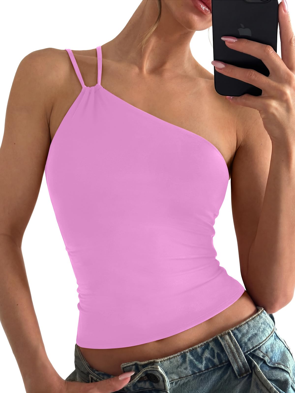 Summer Sleeveless One Shoulder Top
