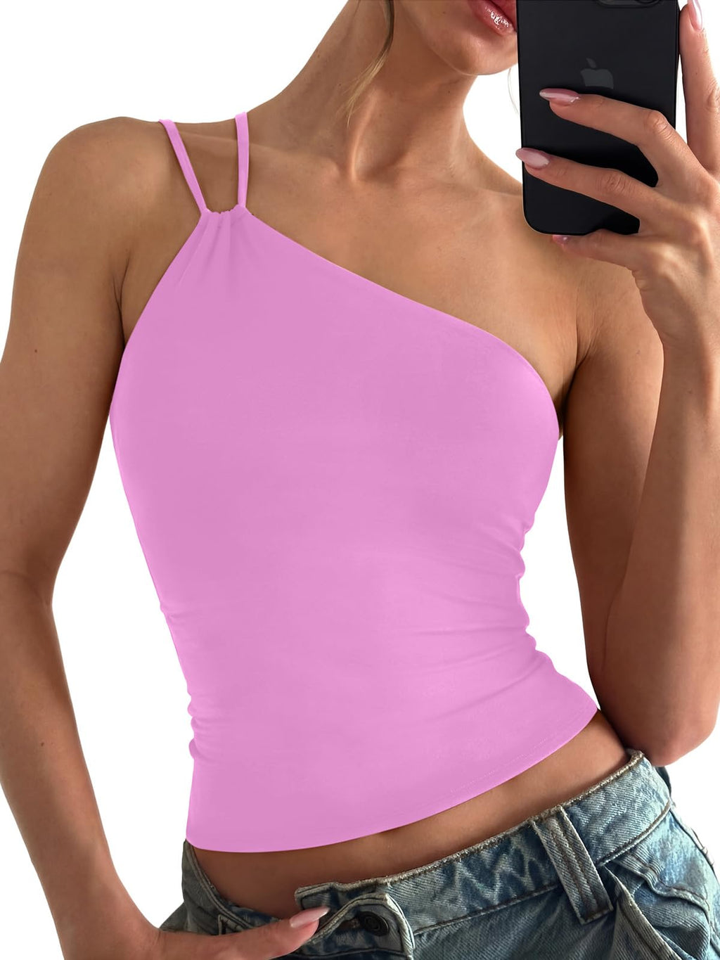 Summer Sleeveless One Shoulder Top