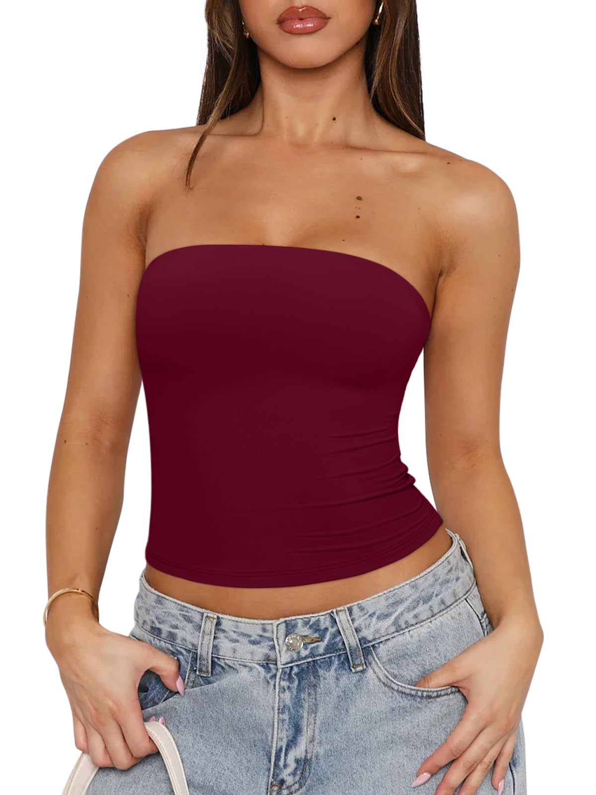 Strapless Double Lined Non-Slip Backless Tube Top