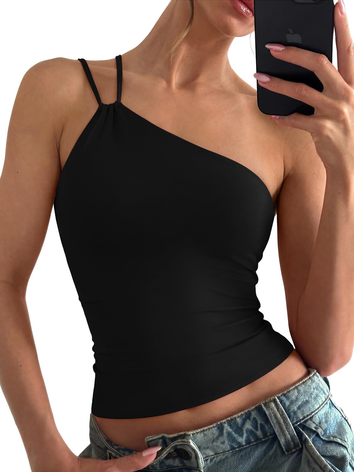 Summer Sleeveless One Shoulder Top