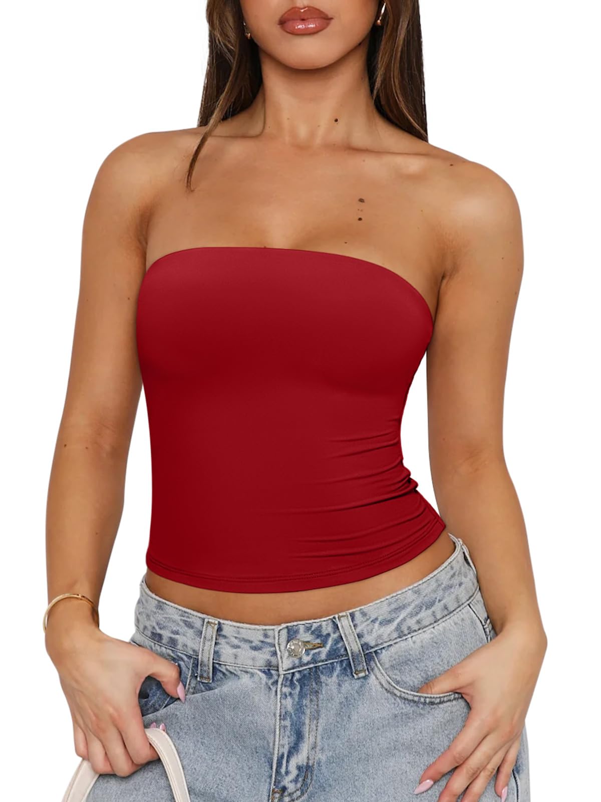 Strapless Double Lined Non-Slip Backless Tube Top