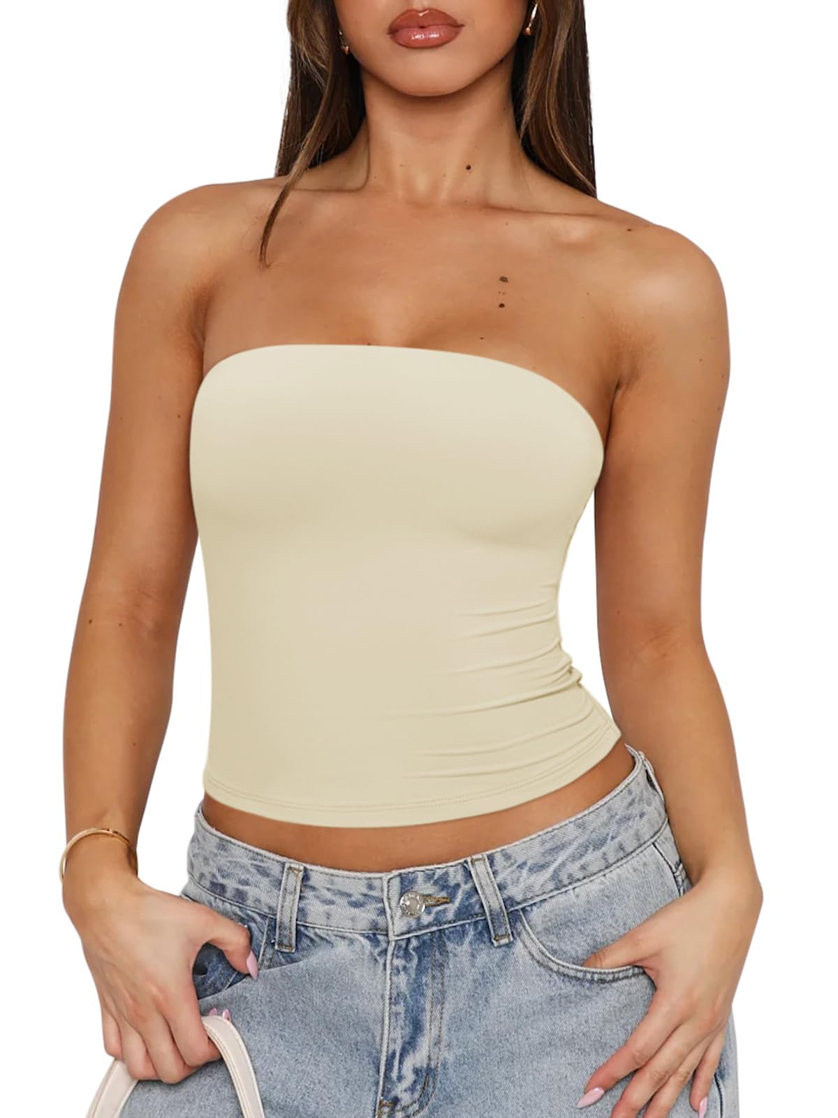 Strapless Double Lined Non-Slip Backless Tube Top
