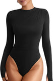 Refined Contour Ruched Bodysuit with Thumbholes - REORIA