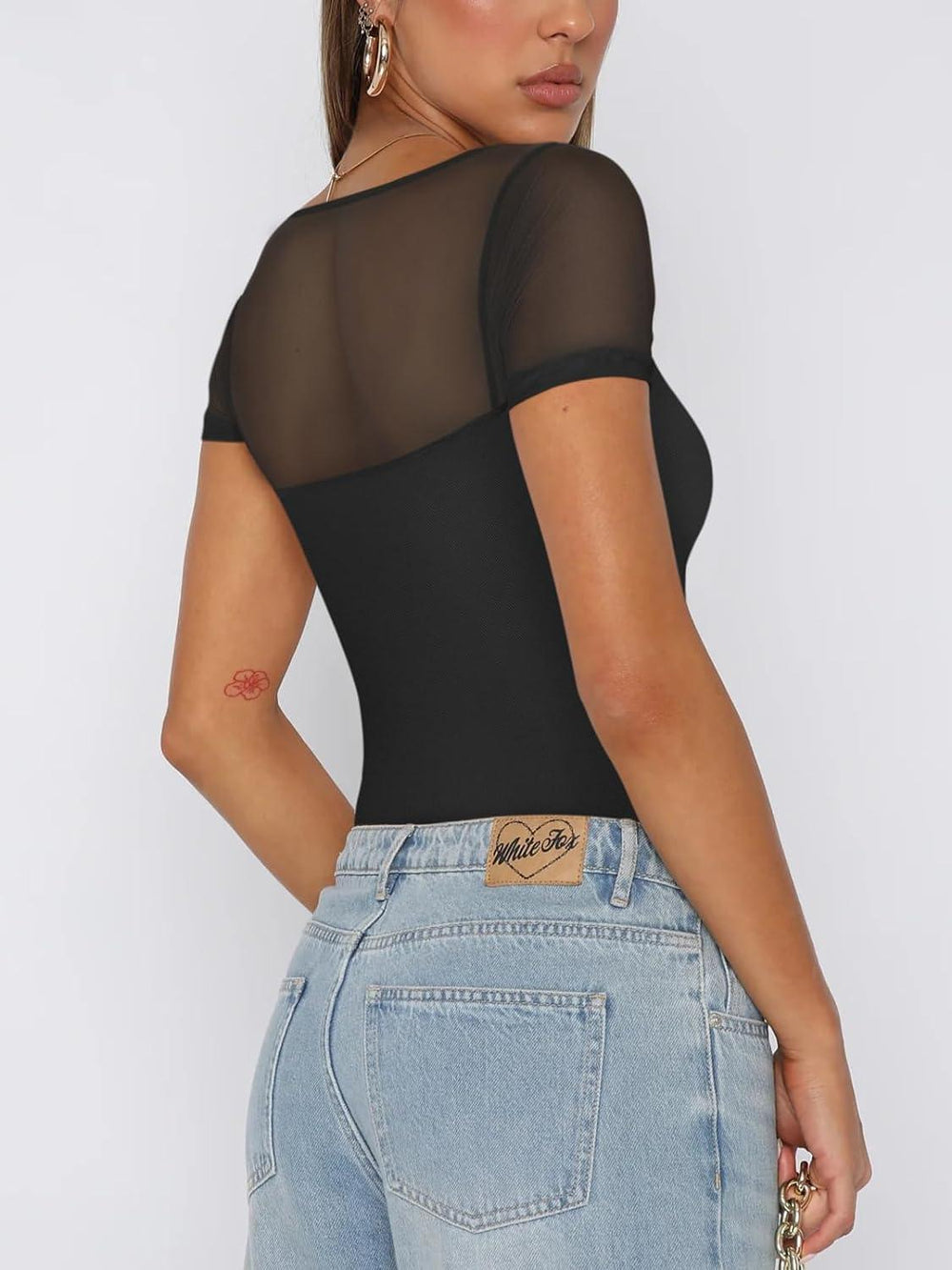 Whimsical Dream Sheer Sleeve Bodysuits Tops - REORIA