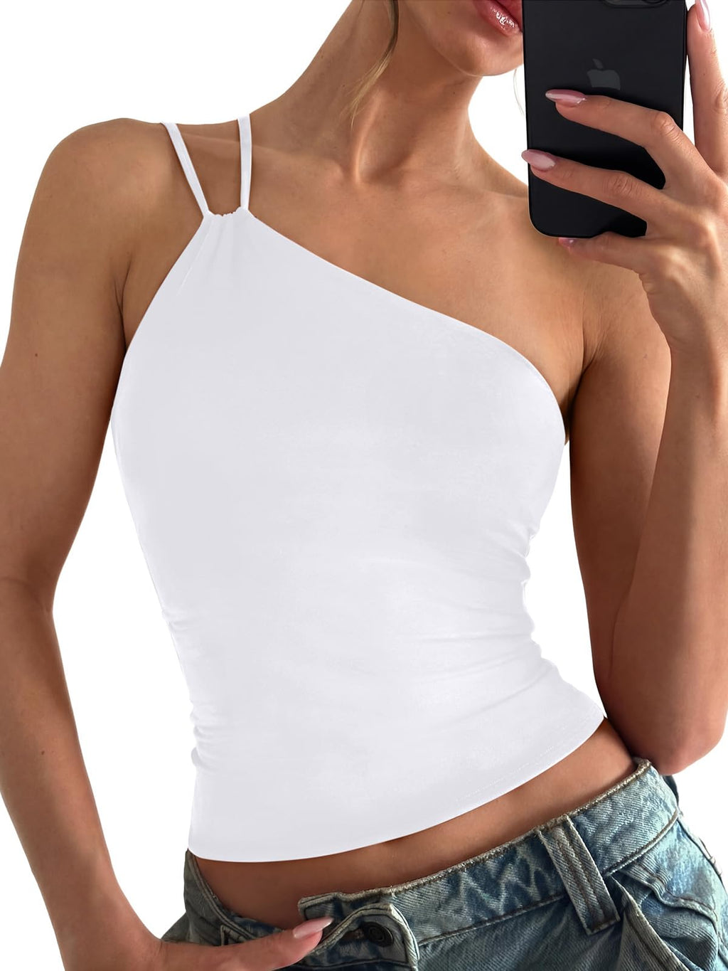 Summer Sleeveless One Shoulder Top