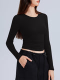 Long Sleeve Round Neck Slim Fitted Shirts