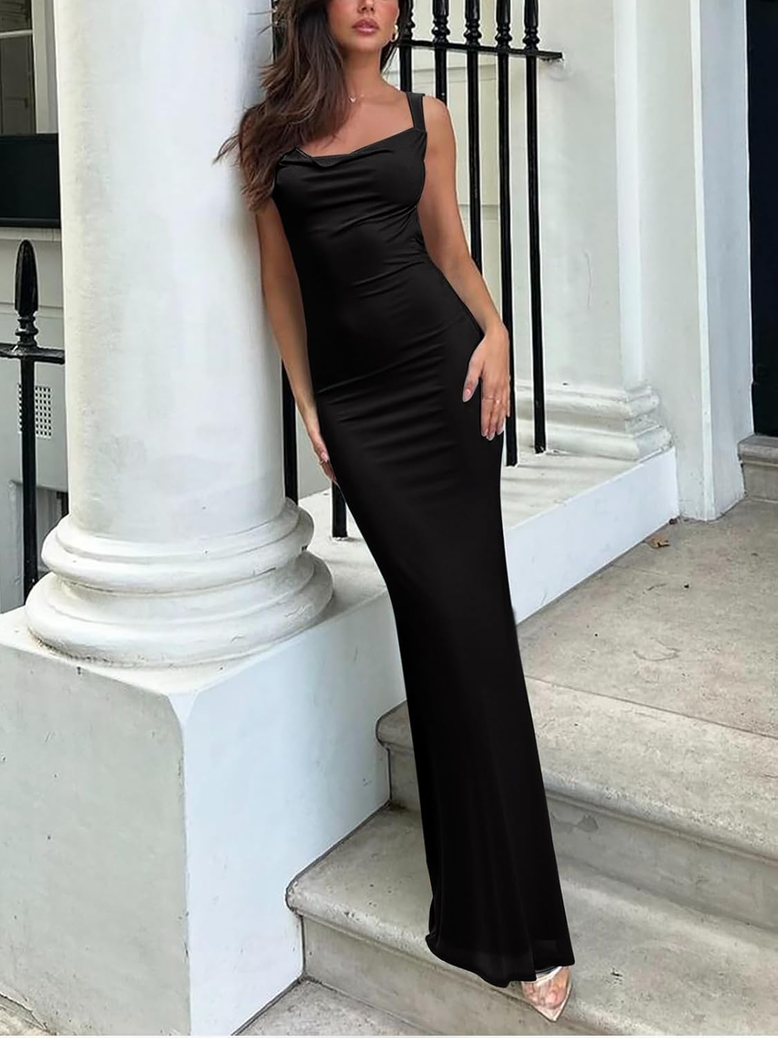 Cowl Neck Sleeveless Tank Dress