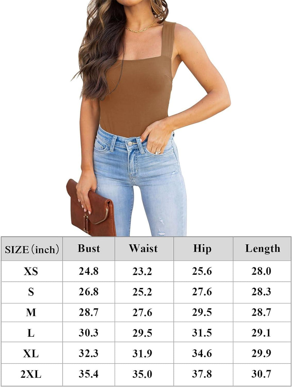 Tranquil Shores Square Neck Bodysuits Tops - REORIA
