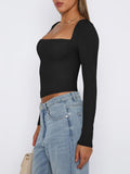 Midnight Horizon Square Neck Crop Top - REORIA
