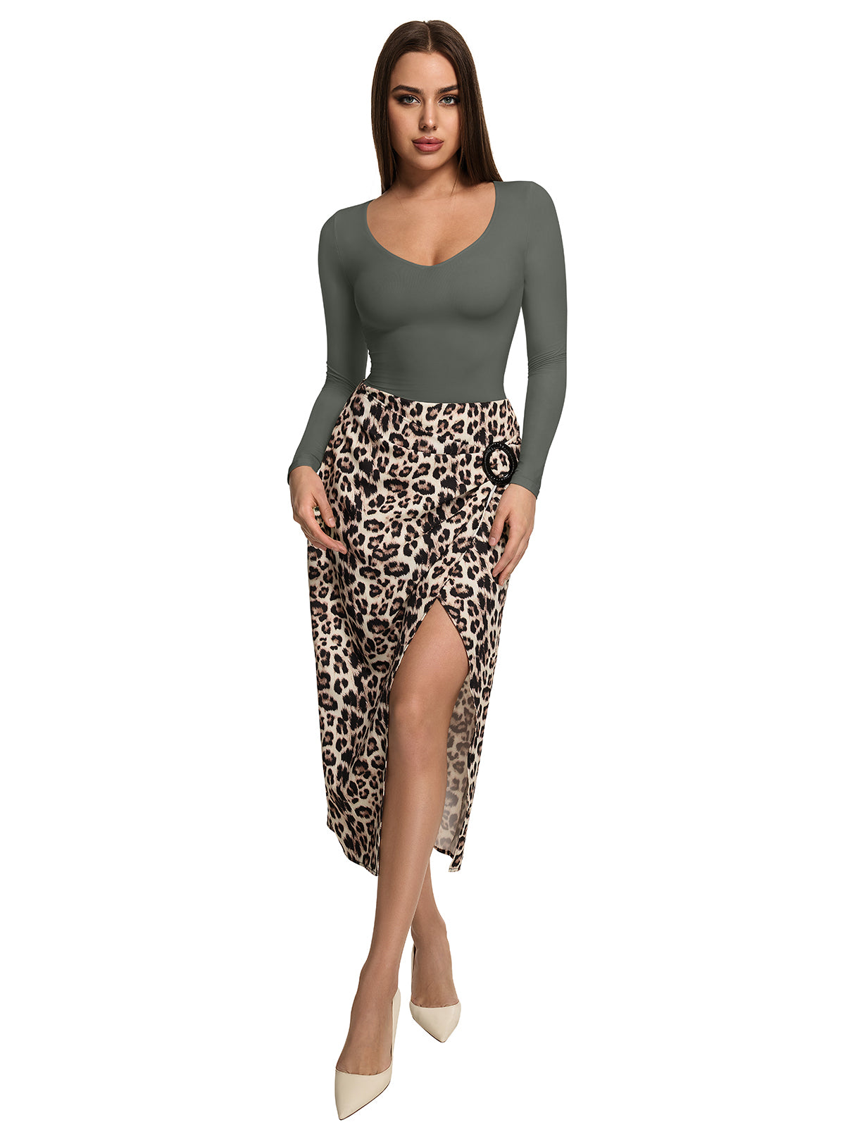 V Neck Long Sleeve Slim Fitted Fall Going Out Tops