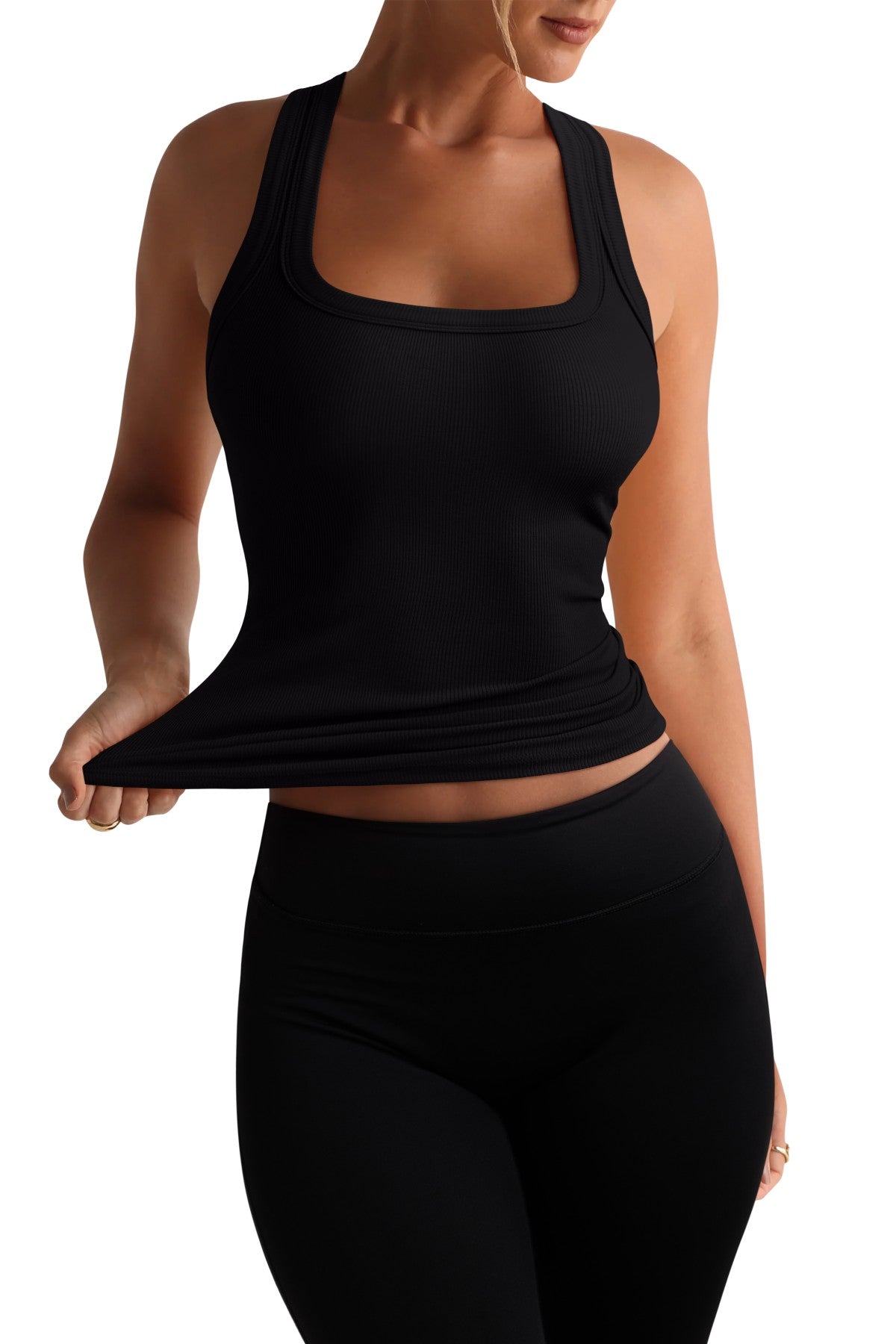 Summer Sleeveless Racerback Casual Ribbed Tops