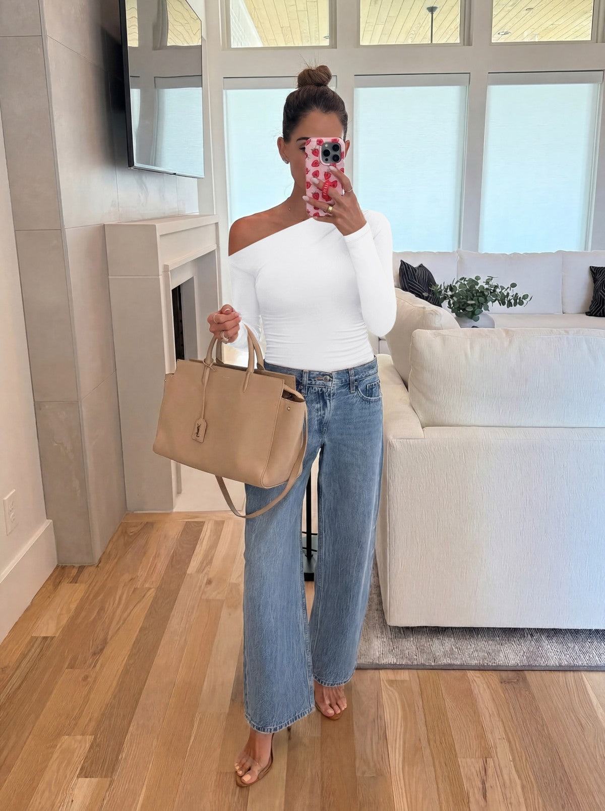 Off the Shoulder Long Sleeve Side Ruched Bodysuit