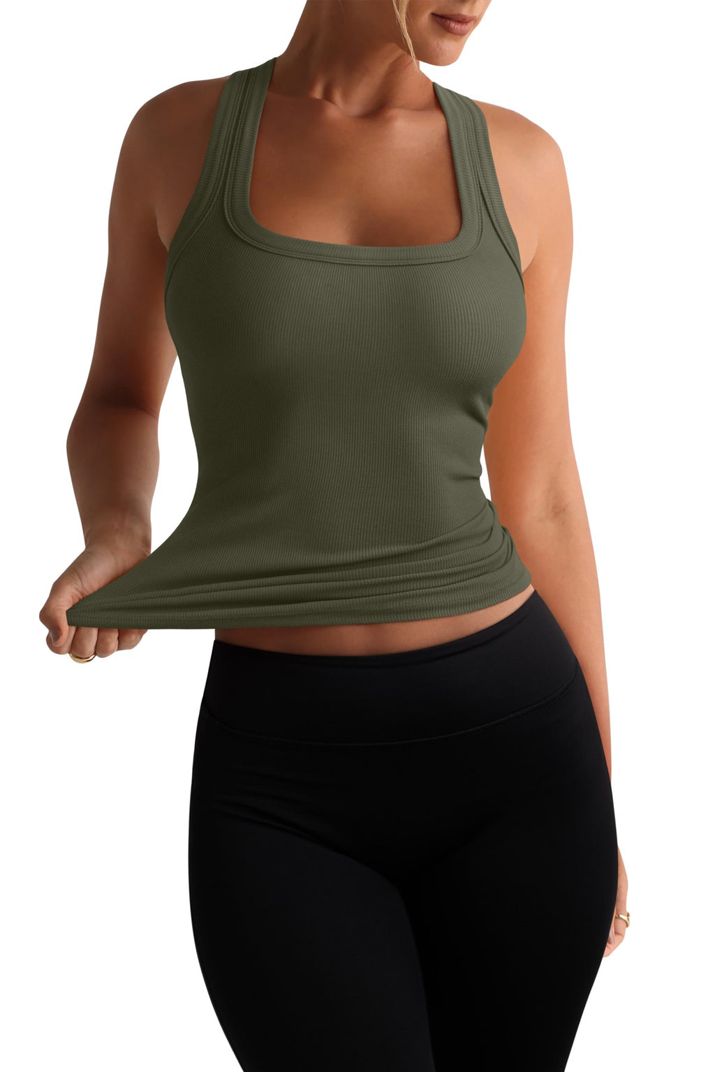 Summer Sleeveless Racerback Casual Ribbed Tops