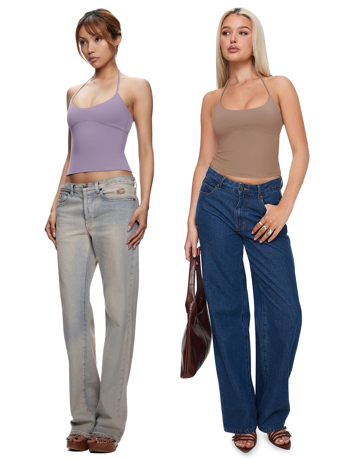 Sexy Halter Backless Double Lined Tank Top
