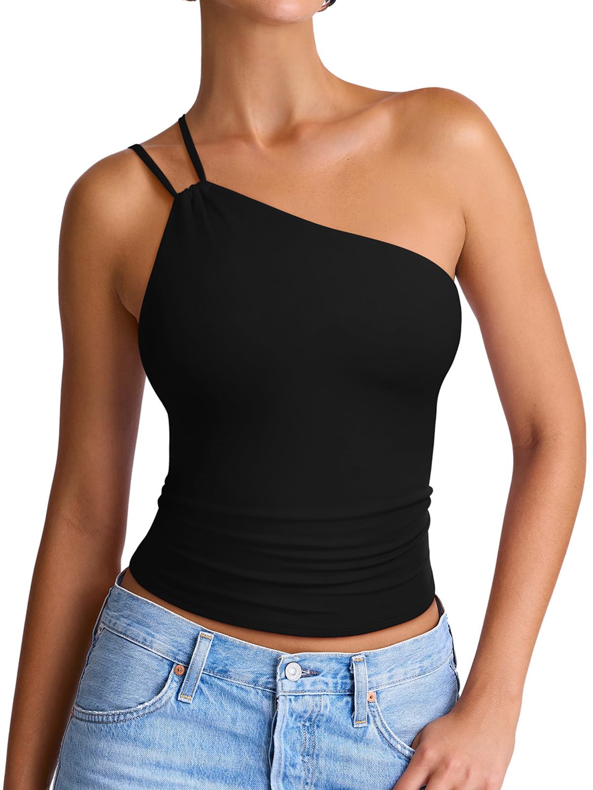 Summer Sleeveless One Shoulder Top