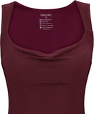 Summer Cowl Neck Mesh Sleeveless Tank Dress