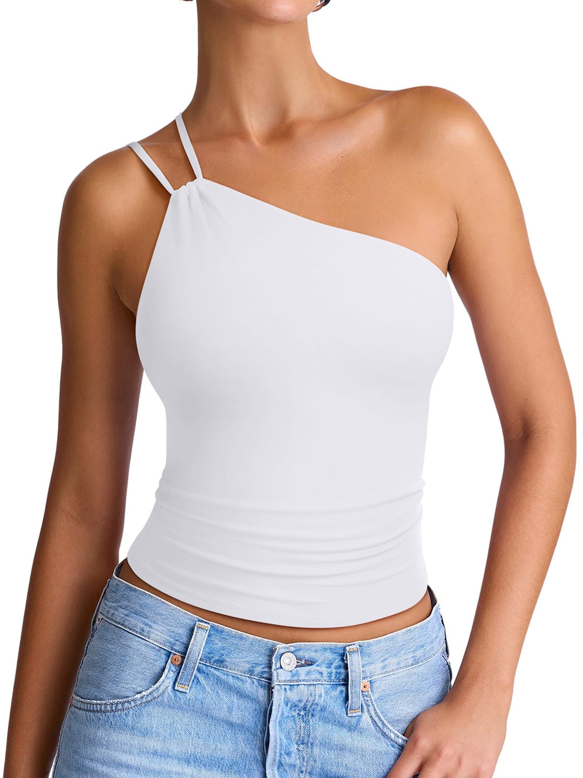 Summer Sleeveless One Shoulder Top