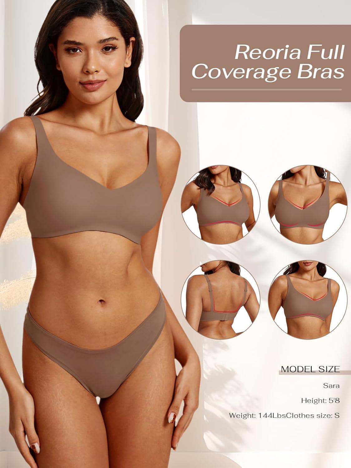 Lounge Comfortable Adjustable Everyday Bra Seamless Full-Coverage Padded Wirefree Bras - REORIA