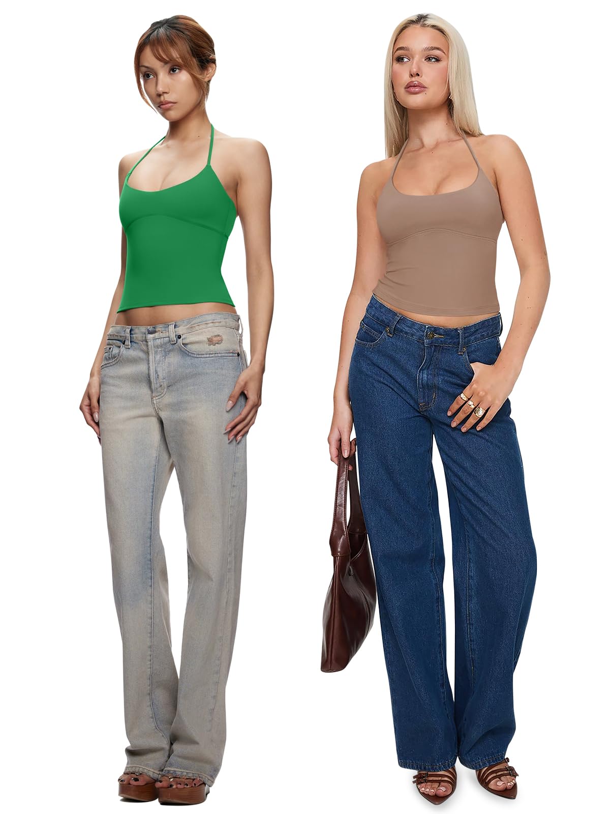 Sexy Halter Backless Double Lined Tank Top
