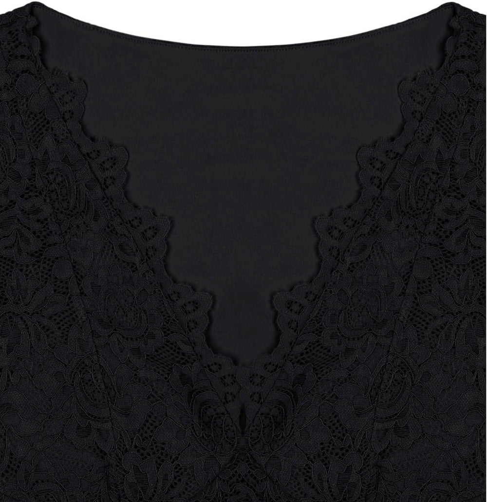 V-Neck Long Sleeve Shirts Trendy Lace Y2K Going Out Crop Top - REORIA