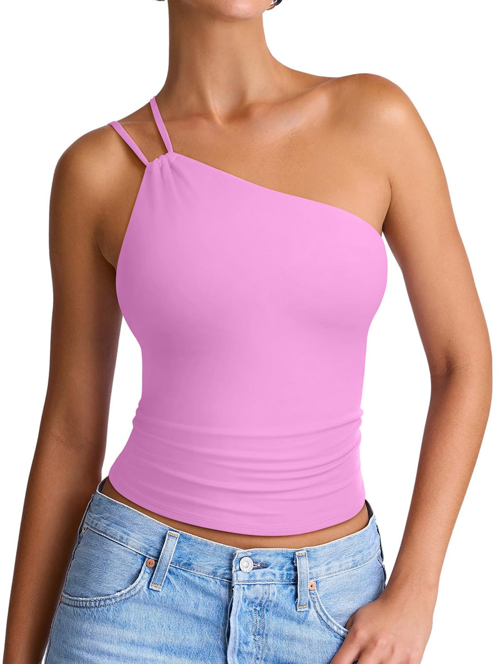 Summer Sleeveless One Shoulder Top