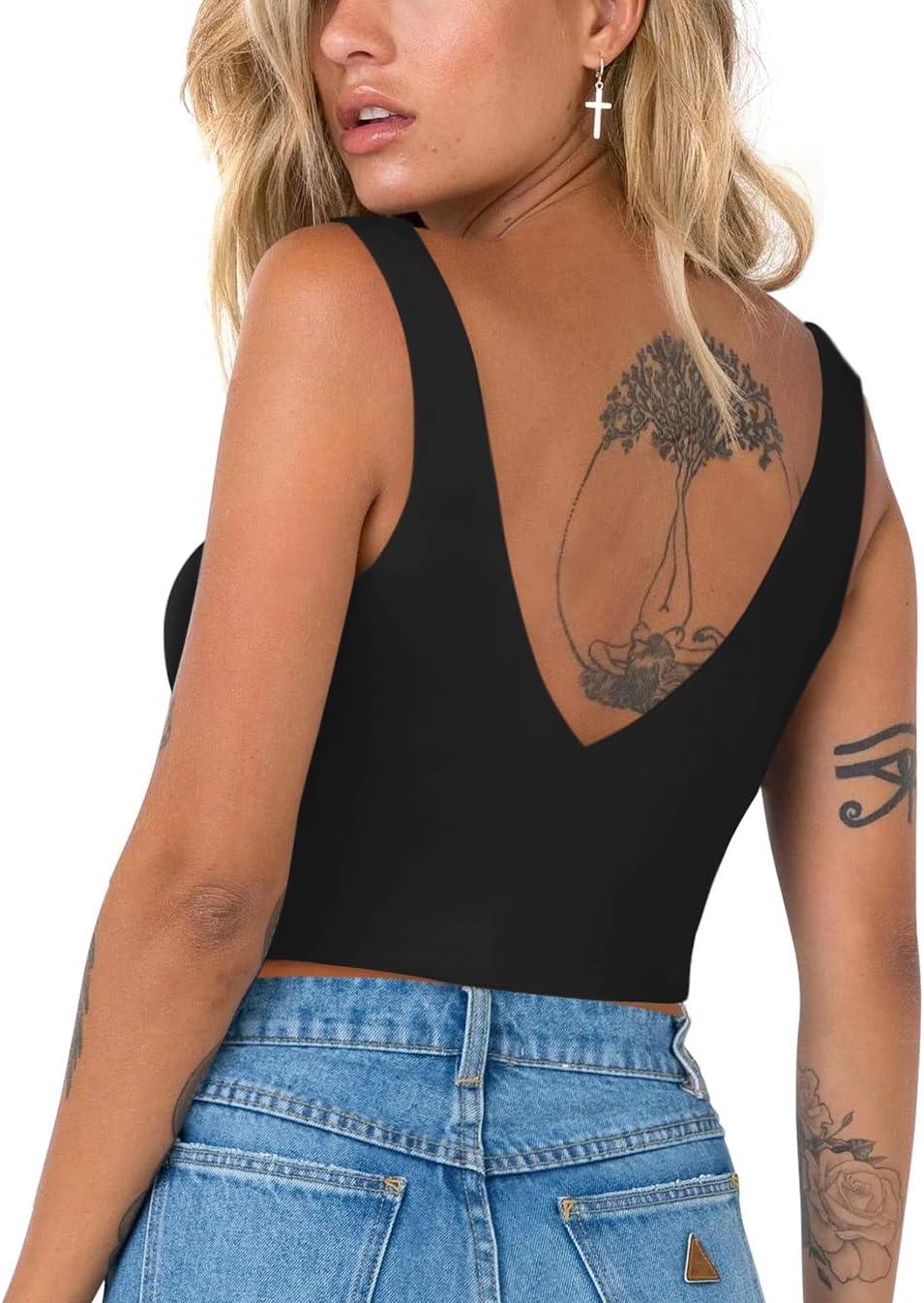 Timeless Charm Deep V Sleeveless Crop Top - REORIA