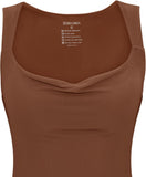 Summer Cowl Neck Mesh Sleeveless Tank Dress