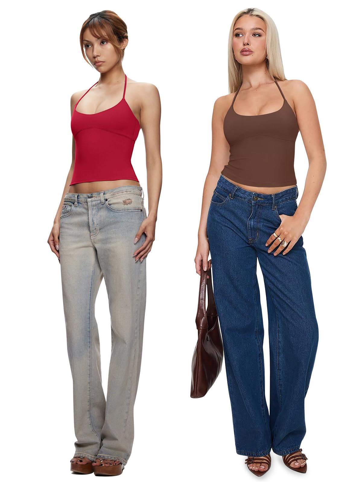 Sexy Halter Backless Double Lined Tank Top