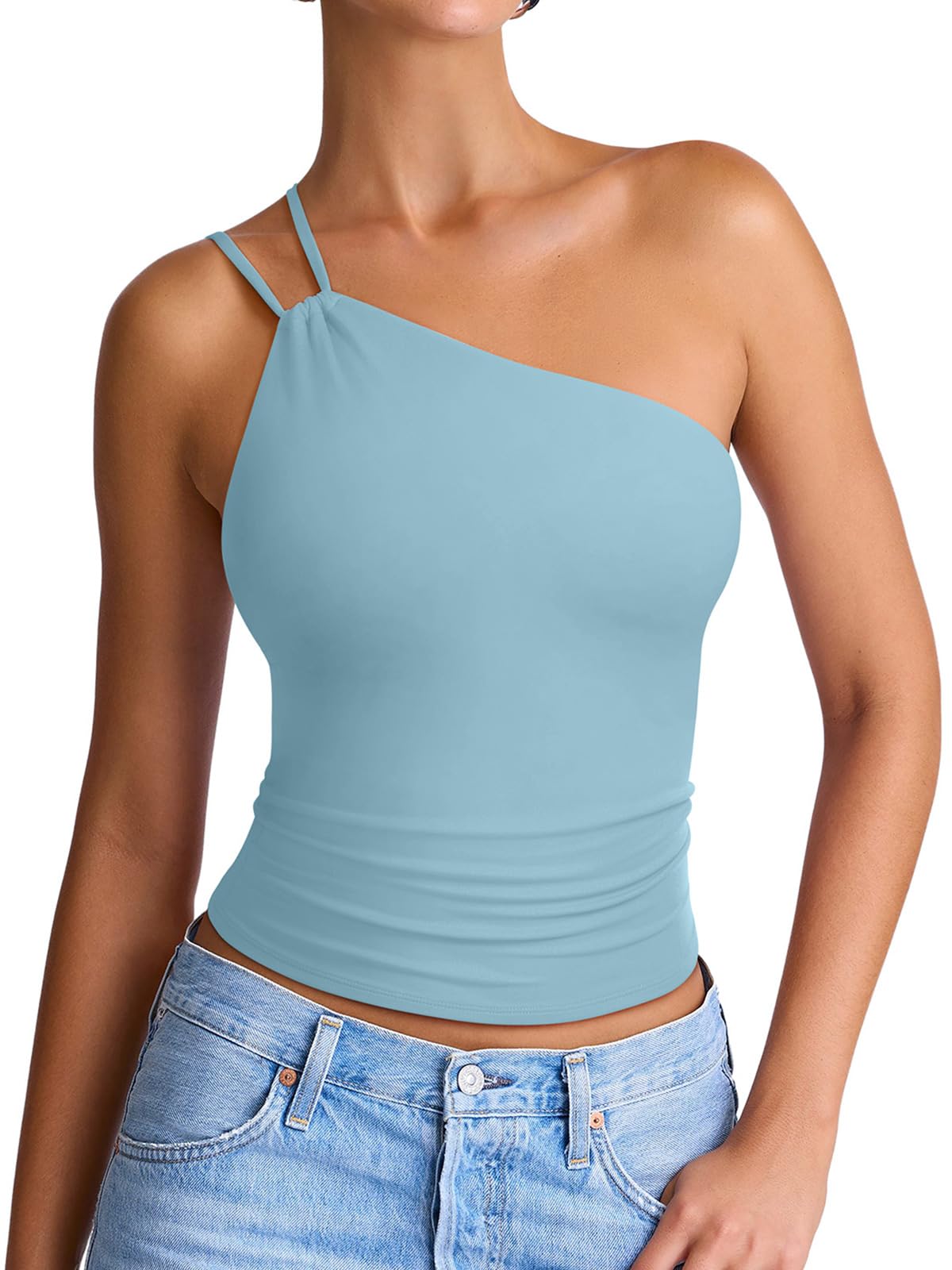 Summer Sleeveless One Shoulder Top