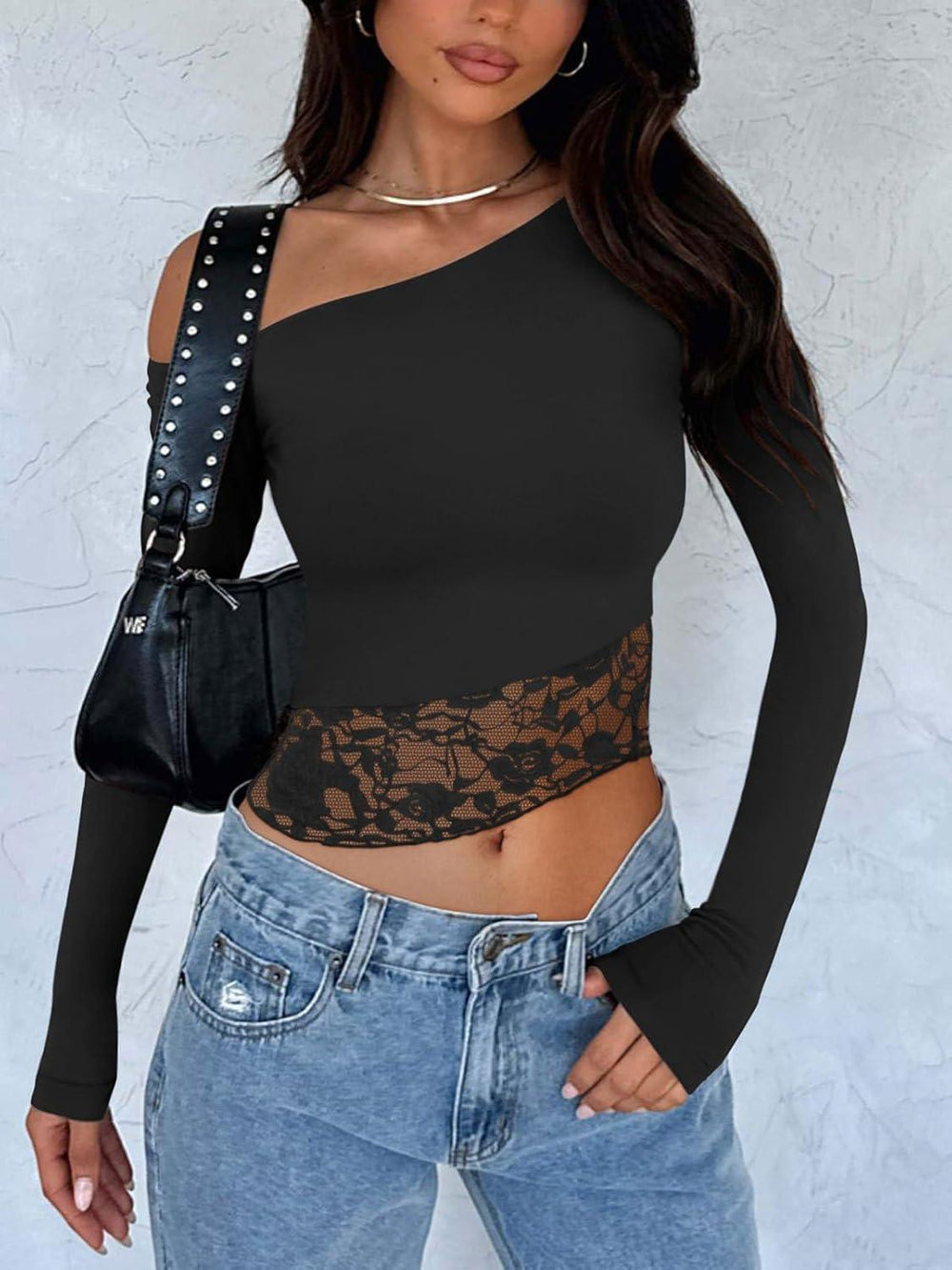Seductive Lace Off-Shoulder Cropped Top - REORIA