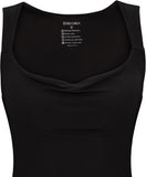 Summer Cowl Neck Mesh Sleeveless Tank Dress