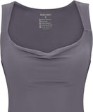 Summer Cowl Neck Mesh Sleeveless Tank Dress