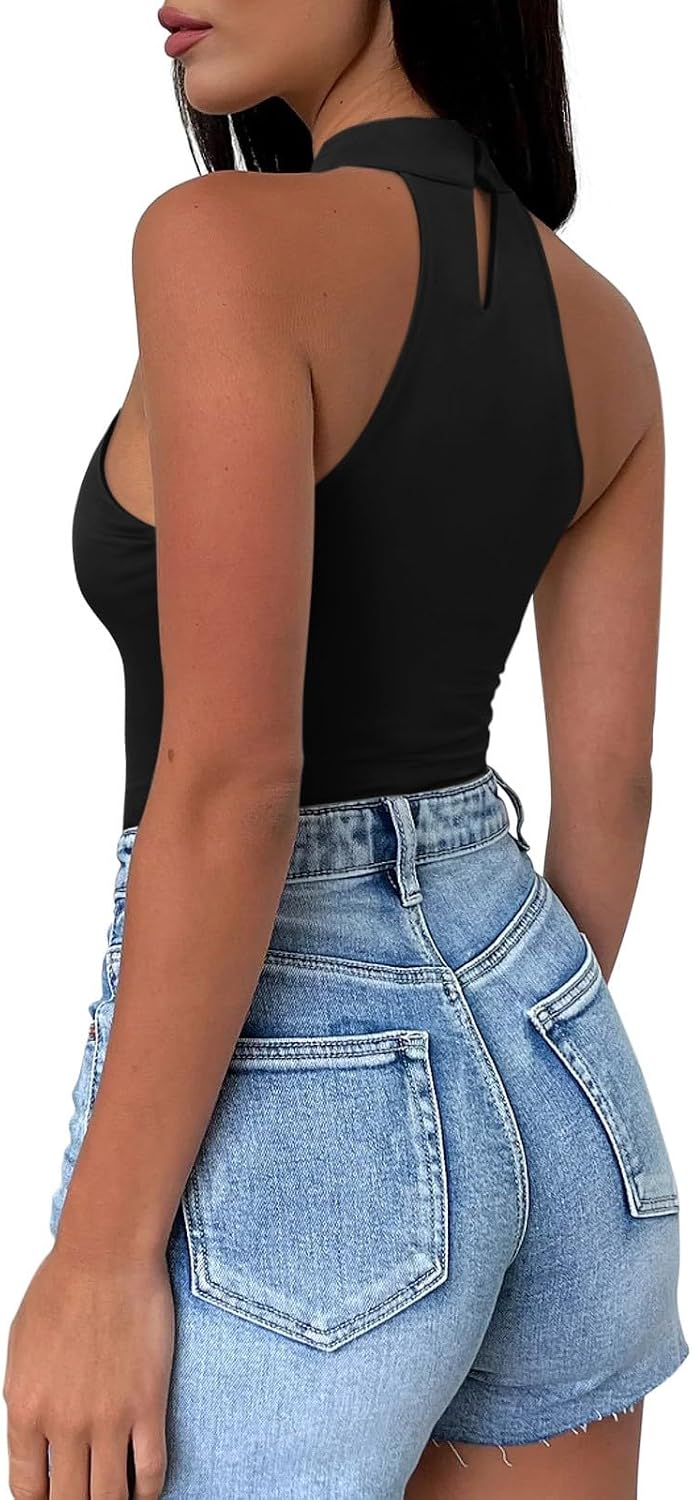 REORIA Womens Sexy Going Out Halter Crop Tops Trendy Cut Out Y2k Tank | Double Lined,Criss Cross,Cute Sleeveless Outfit,Nightout,Club,Party,Concert,Music Festival,Datenight Tee,Summer All Day Wear